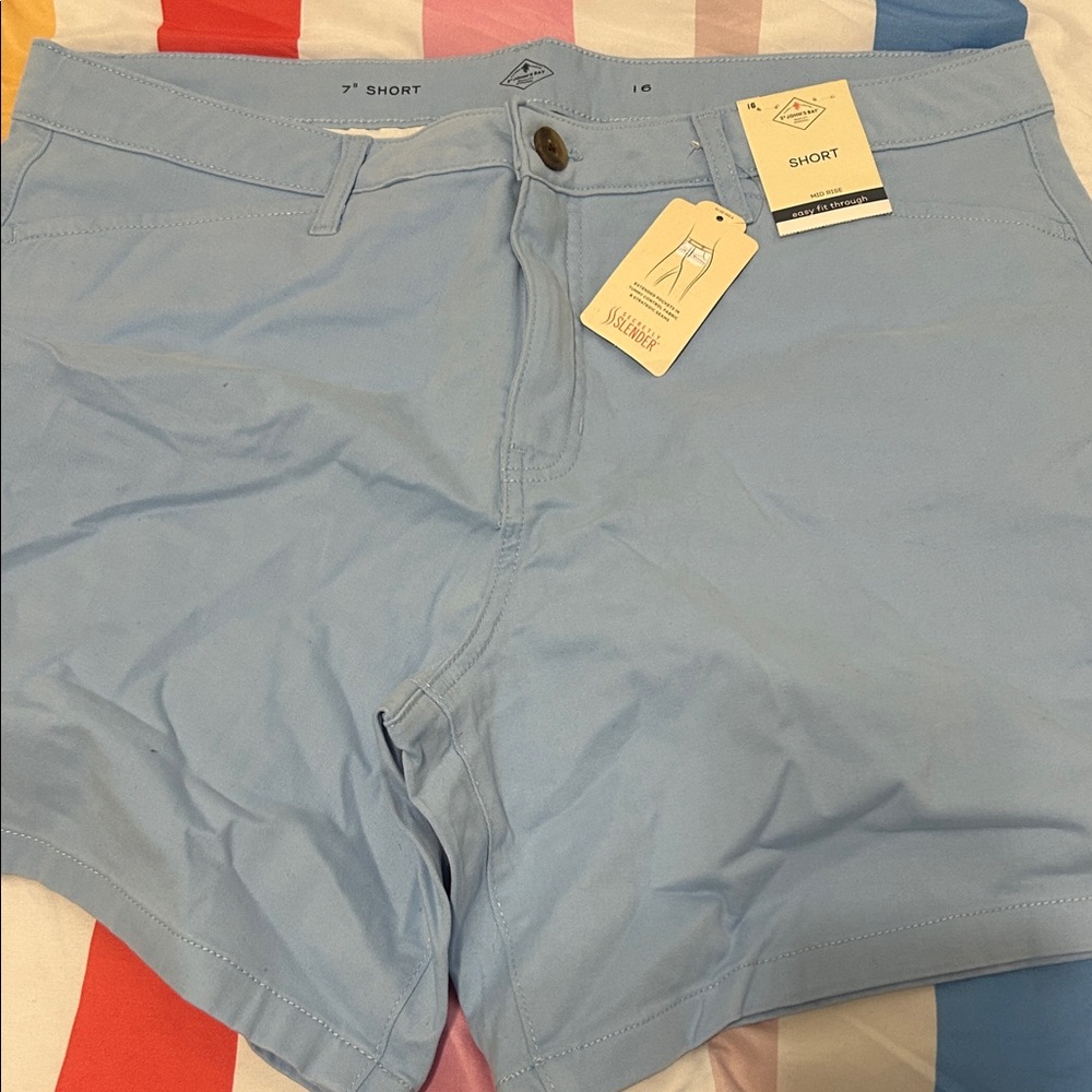 St.Johns light blue mid-rise shorts